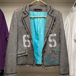 Jeweled distressed blazer